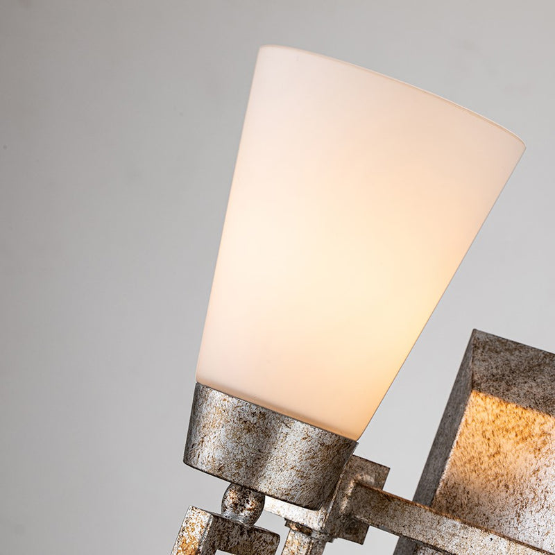 Lucas McKearn Lemuria 2 Light Bath/Vanity, Silver Leaf/Opal Etched