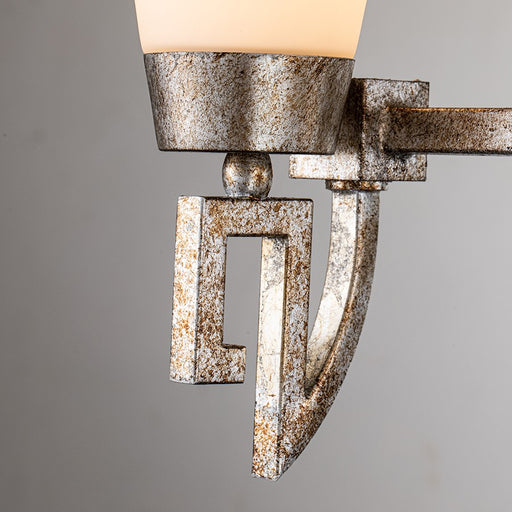 Lucas McKearn Lemuria 3 Light Bath/Vanity, Silver Leaf/Opal Etched