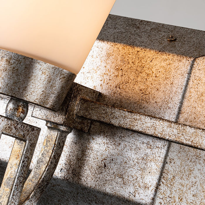 Lucas McKearn Lemuria 3 Light Bath/Vanity, Silver Leaf/Opal Etched