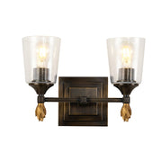 Lucas McKearn Vetiver 2 Light Bath/Vanity, Dark Bronze/Gold F1 - BB1022DB-2-F1G