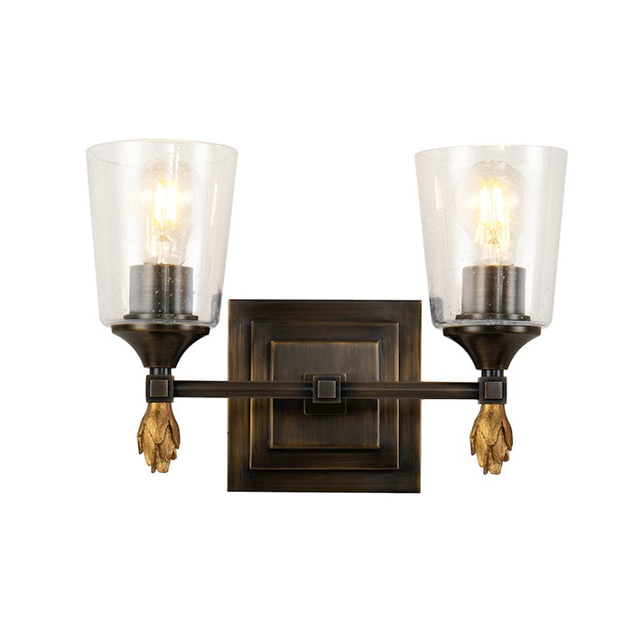 Lucas McKearn Vetiver 2 Light Bath/Vanity, Dark Bronze/Gold F1 - BB1022DB-2-F1G