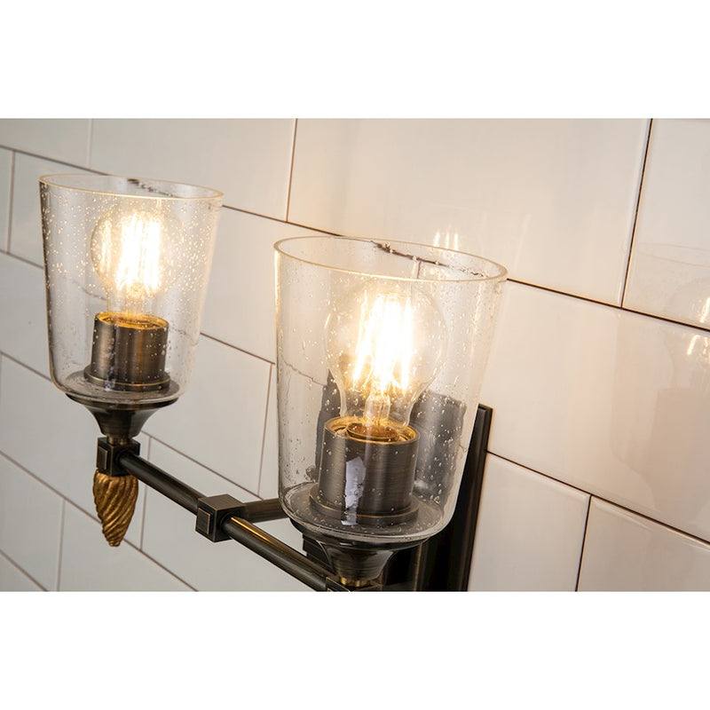 Lucas McKearn Vetiver 2 Light Bath/Vanity, Dark Bronze/Gold F2