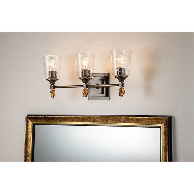 Lucas McKearn Vetiver 3 Light Bath/Vanity, Dark Bronze/Gold F1