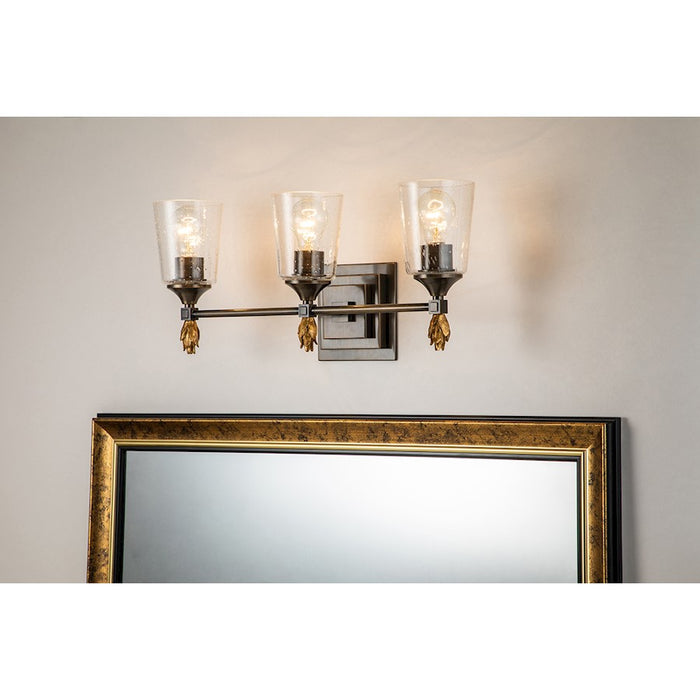 Lucas McKearn Vetiver 3 Light Bath/Vanity, Dark Bronze/Gold F1