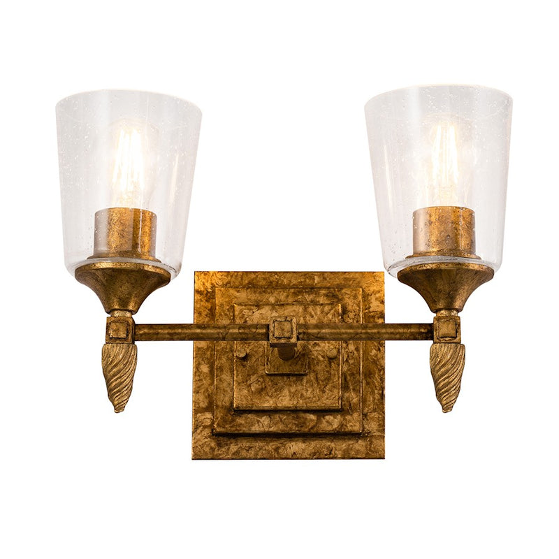Lucas McKearn Vetiver 2 Light Bath/Vanity, Gold Leaf F2 - BB1022G-2-F2G