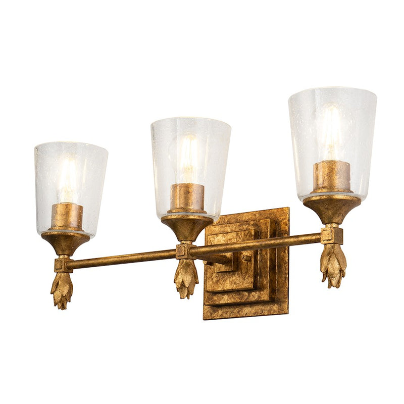 Lucas McKearn Vetiver 3 Light Bath/Vanity, Gold Leaf F1 - BB1022G-3-F1G