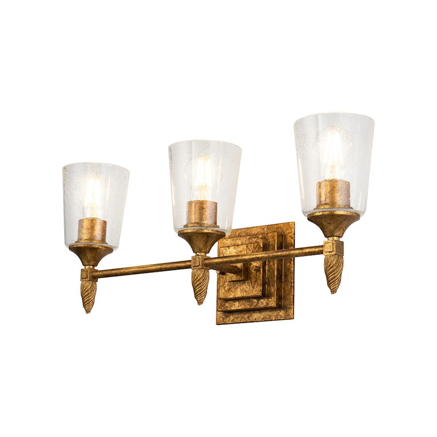 Lucas McKearn Vetiver 3 Light Bath/Vanity, Gold Leaf F2 - BB1022G-3-F2G