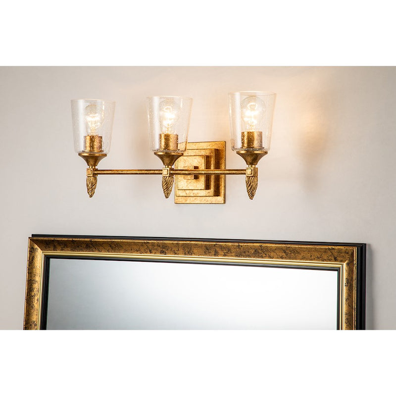 Lucas McKearn Vetiver 3 Light Bath/Vanity, Gold Leaf F2