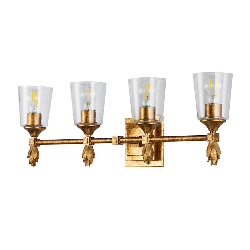 Lucas McKearn Vetiver 4 Light Bath/Vanity, Gold Leaf F1