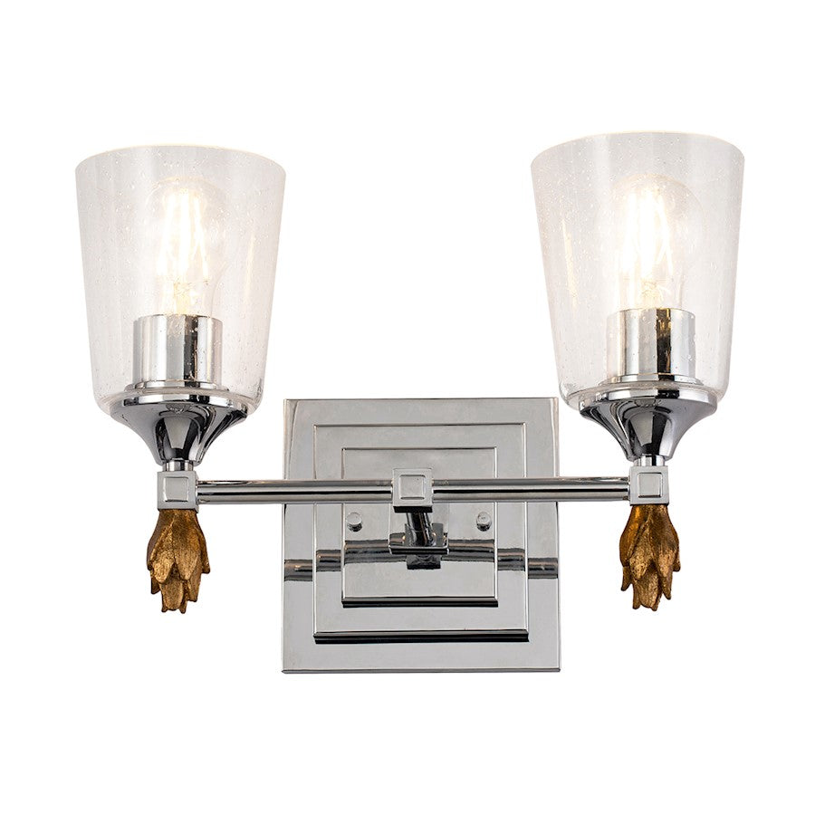 Lucas McKearn Vetiver 2 Light Bath/Vanity, Chrome/Gold F1 - BB1022PC-2-F1G
