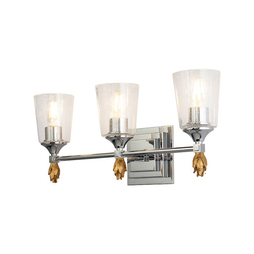 Lucas McKearn Vetiver 3 Light Bath/Vanity, Chrome/Gold F1 - BB1022PC-3-F1G