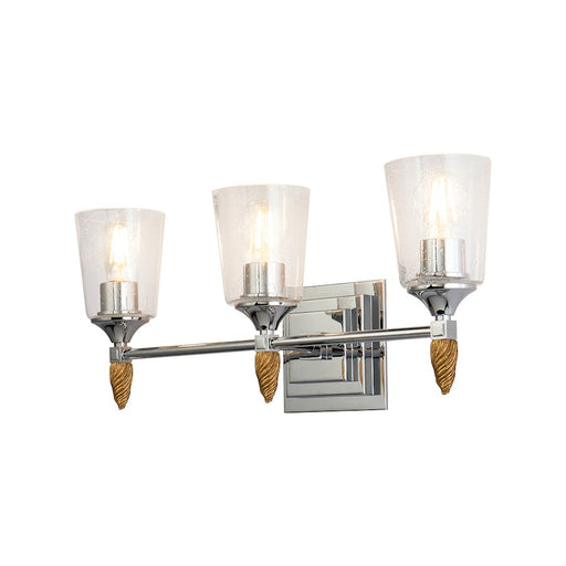 Lucas McKearn Vetiver 3 Light Bath/Vanity, Chrome/Gold F2 - BB1022PC-3-F2G