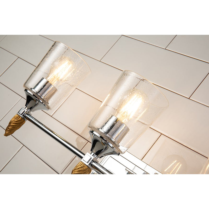 Lucas McKearn Vetiver 3 Light Bath/Vanity, Chrome/Gold F2
