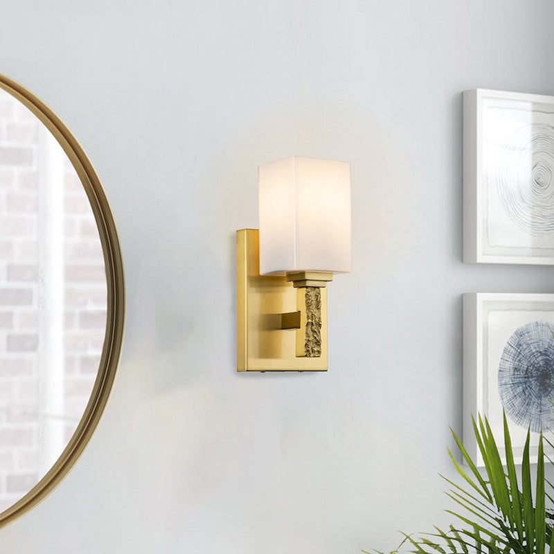 Lucas McKearn Jack 1 Light Bath/Vanity, Aged Brass/Opal