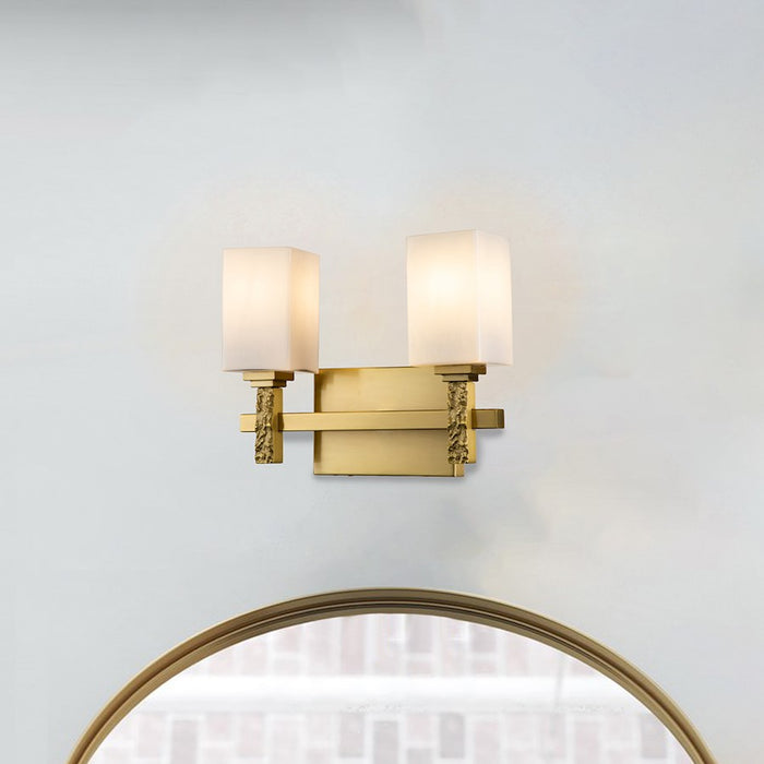 Lucas McKearn Jack 2 Light Bath/Vanity, Aged Brass/Opal