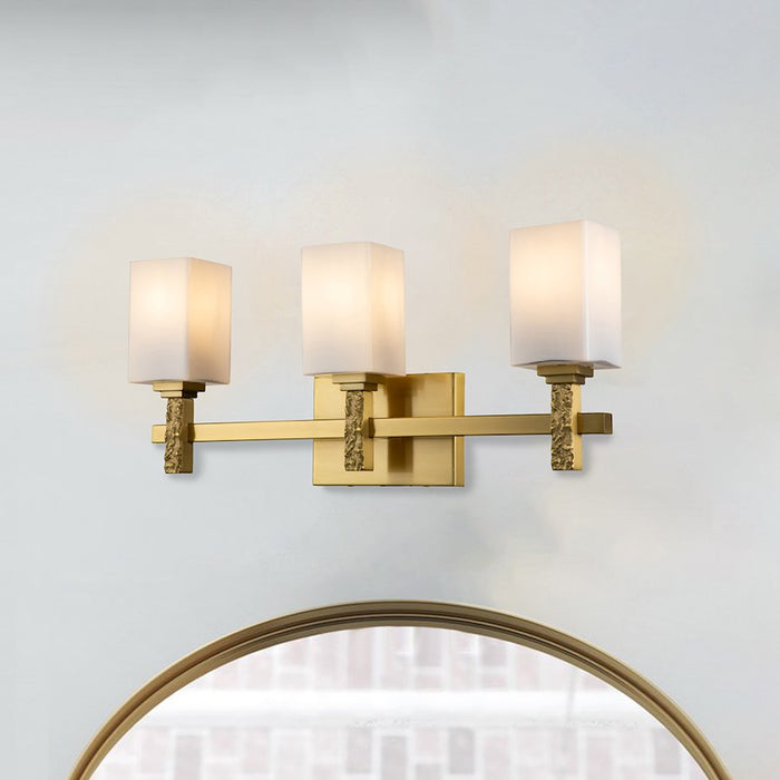 Lucas McKearn Jack 3 Light Bath/Vanity, Aged Brass/Opal