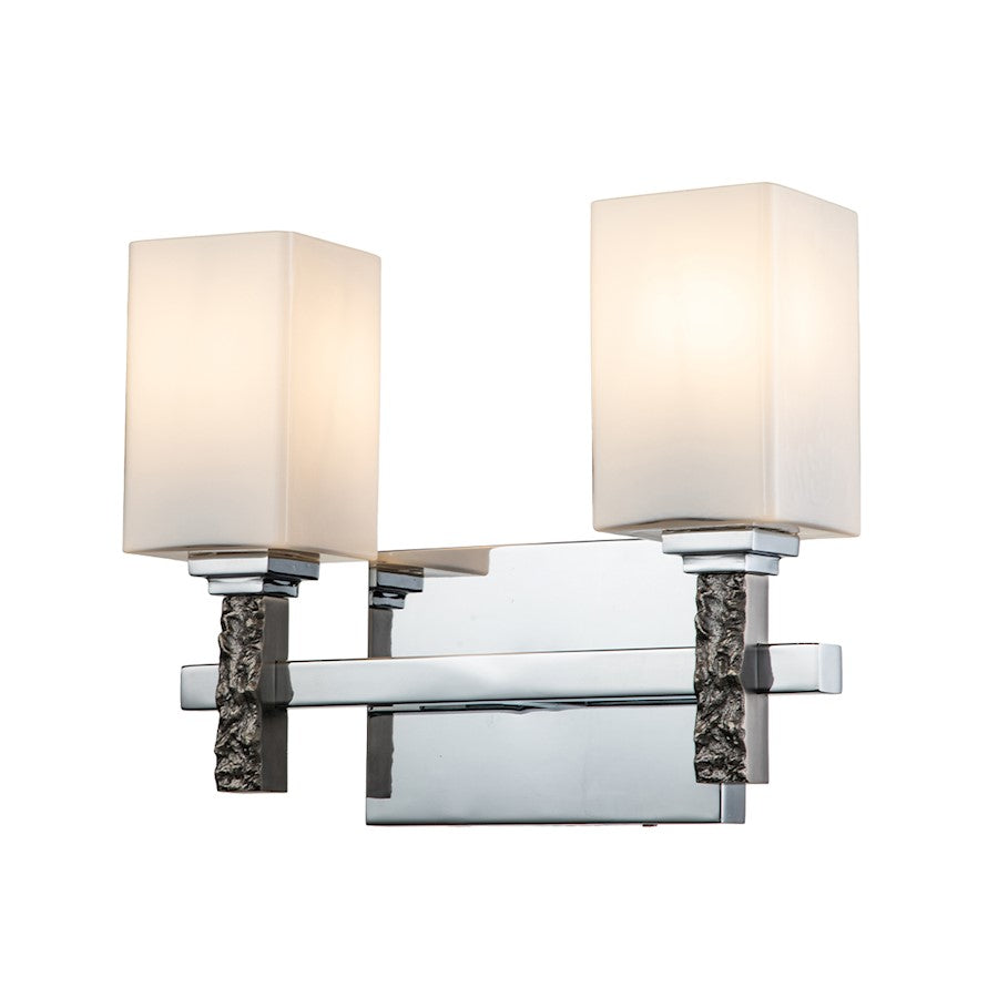 Lucas McKearn Jack 2 Light Bath/Vanity, Polished Chrome/Opal - BB1101PC-2