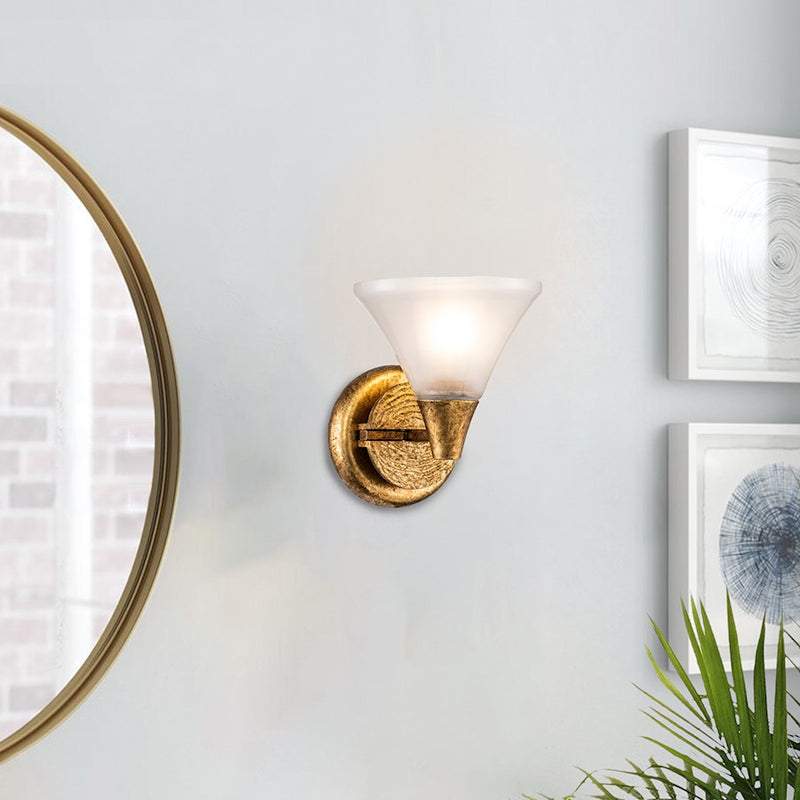 Lucas McKearn Lemoine 1 Light Bath/Vanity, Gold Leaf/Clear Etched