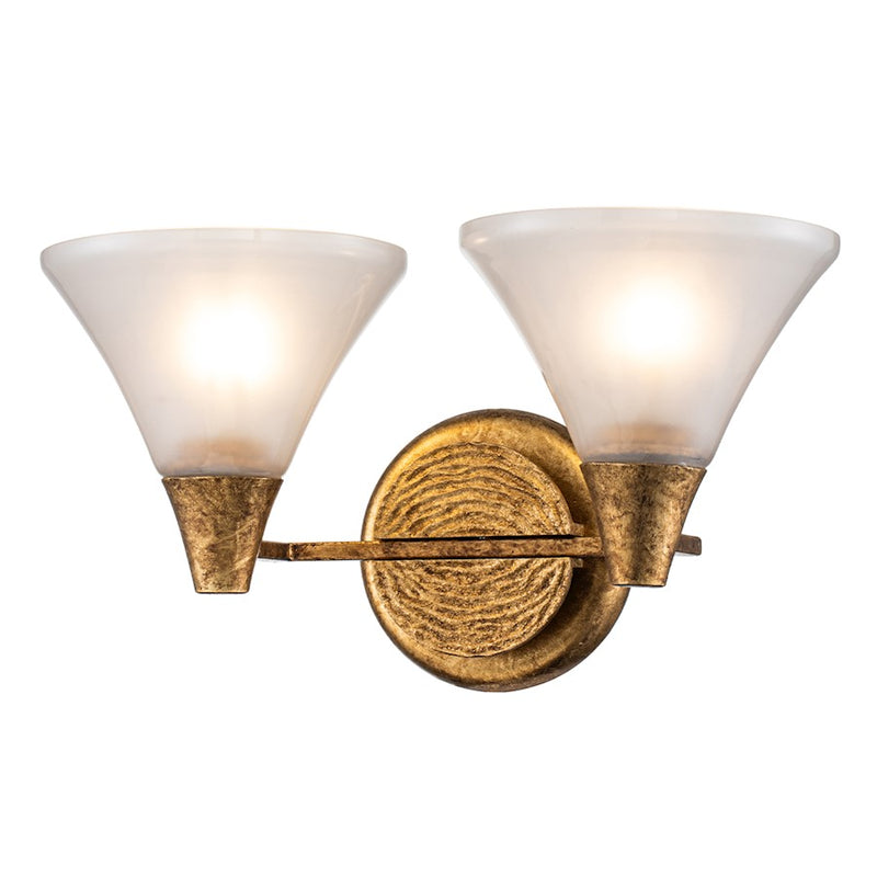 Lucas McKearn Lemoine 2 Light Bath/Vanity, Gold Leaf/Clear Etched - BB1114G-2