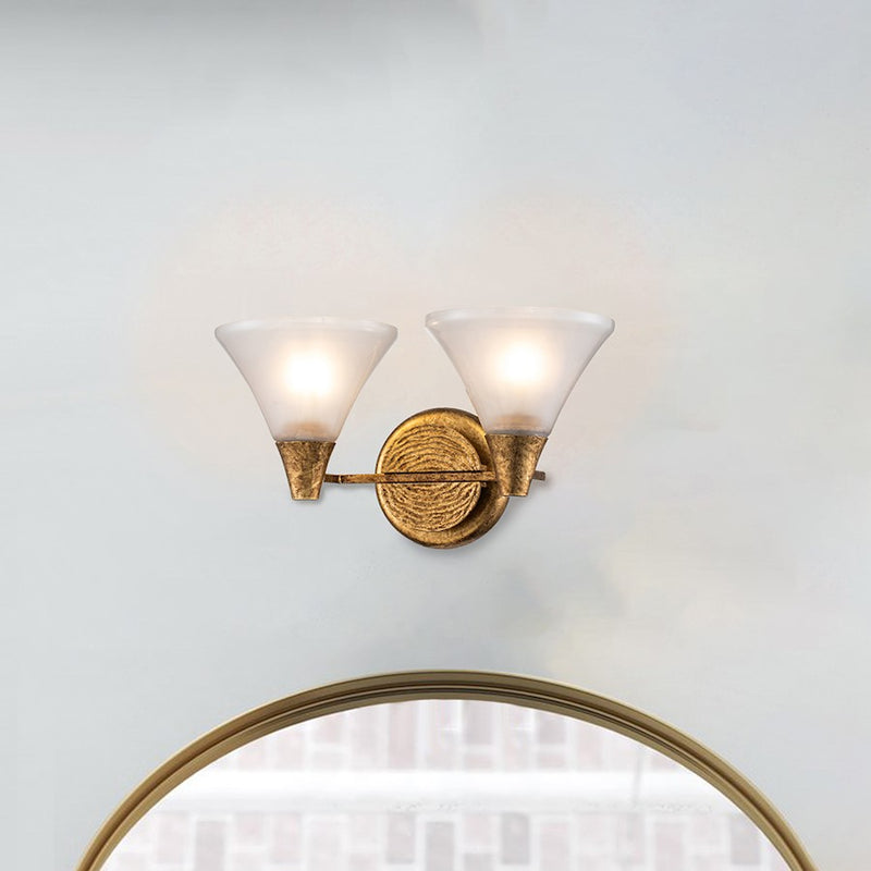 Lucas McKearn Lemoine 2 Light Bath/Vanity, Gold Leaf/Clear Etched