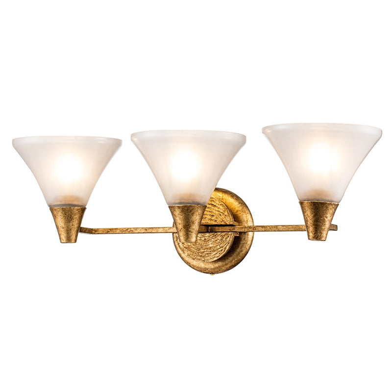 Lucas McKearn Lemoine 3 Light Bath/Vanity, Gold Leaf/Clear Etched - BB1114G-3