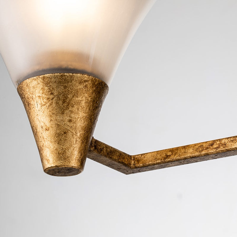 Lucas McKearn Lemoine 3 Light Bath/Vanity, Gold Leaf/Clear Etched