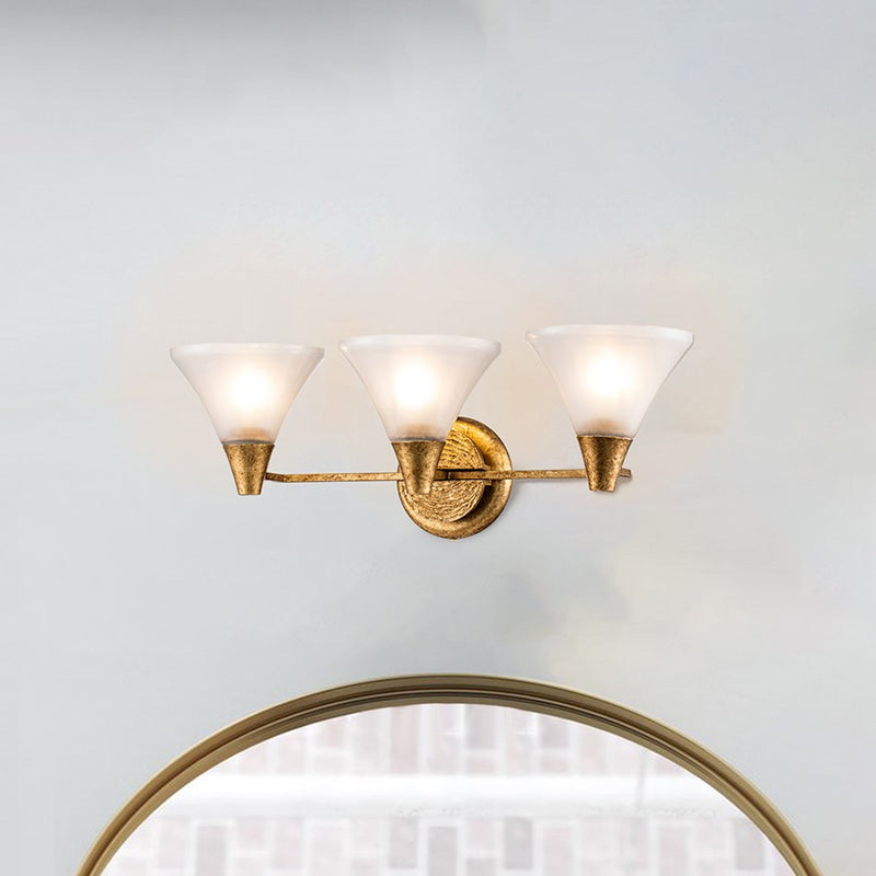 Lucas McKearn Lemoine 3 Light Bath/Vanity, Gold Leaf/Clear Etched