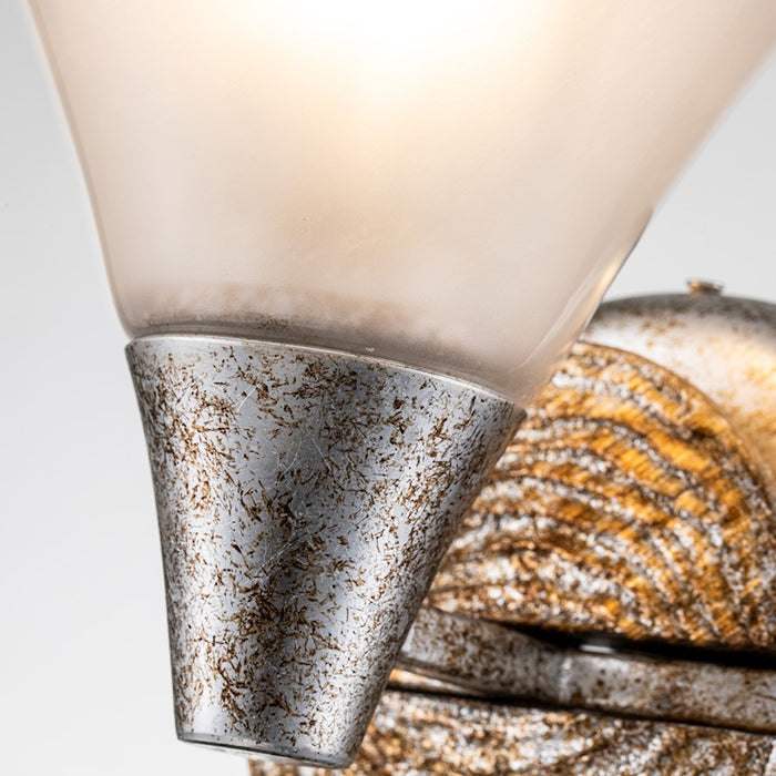 Lucas McKearn Lemoine 1 Light Bath/Vanity, Silver Leaf/Clear Etched