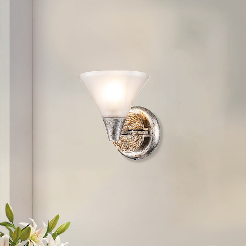 Lucas McKearn Lemoine 1 Light Bath/Vanity, Silver Leaf/Clear Etched