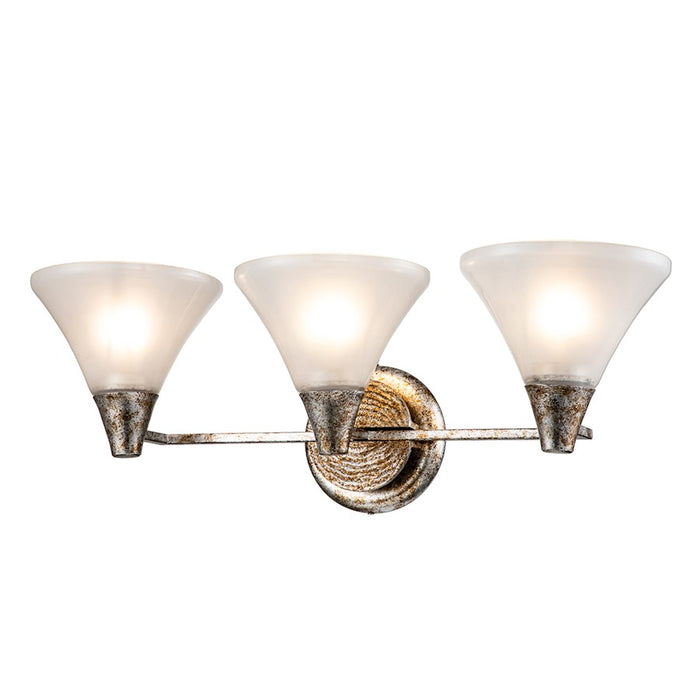 Lucas McKearn Lemoine 3 Light Bath/Vanity, Silver Leaf/Clear Etched - BB1114S-3