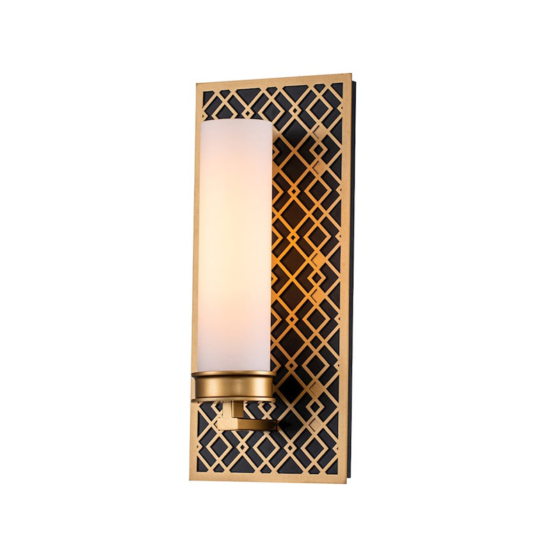 Lucas McKearn Ziggy 1 Light Bath/Vanity, Laquered Gold/Opal Etched - BB1185LG-1