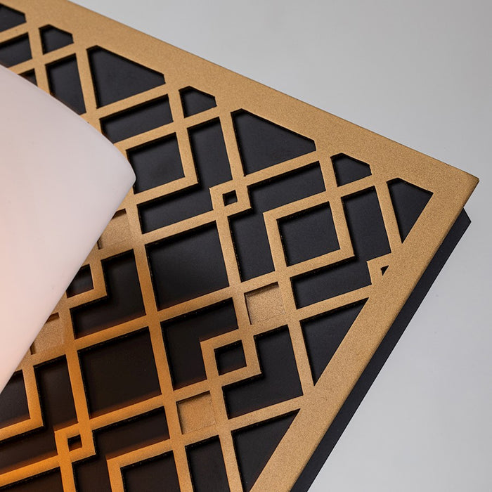 Lucas McKearn Ziggy 1 Light Bath/Vanity, Laquered Gold/Opal Etched
