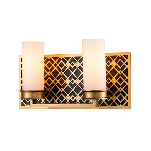 Lucas McKearn Ziggy 2 Light Bath/Vanity, Laquered Gold/Opal Etched - BB1185LG-2