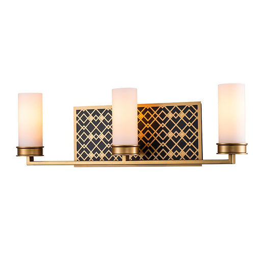 Lucas McKearn Ziggy 3 Light Bath/Vanity, Laquered Gold/Opal Etched - BB1185LG-3