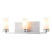 Lucas McKearn Ziggy 3Lt Bath/Vanity, Laquered Silver/Opal Etched - BB1185LS-3