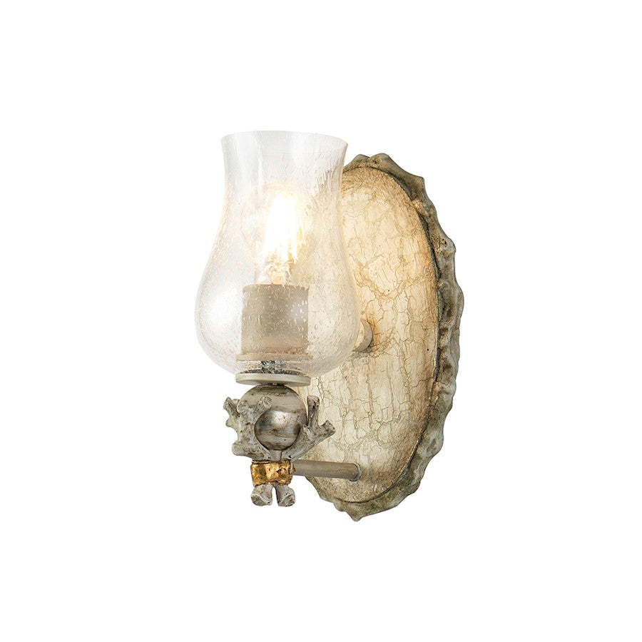 Lucas McKearn Trellis 1Lt Wall Sconce, Putty Patina/Silver Orb - BB1238-1