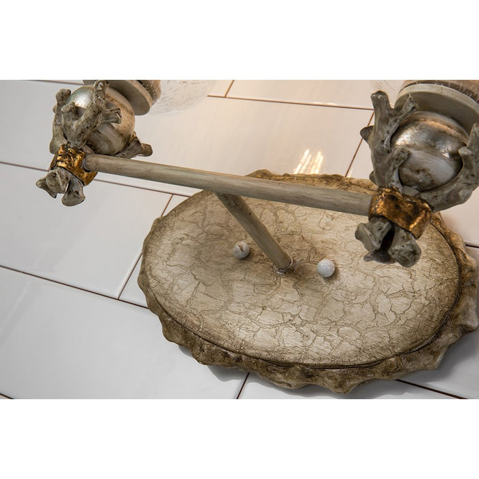 Lucas McKearn Trellis 2Lt Bath/Vanity, Putty Patina/Silver Orb