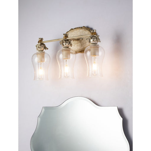 Lucas McKearn Trellis 3Lt Bath/Vanity, Putty Patina/Silver Orb