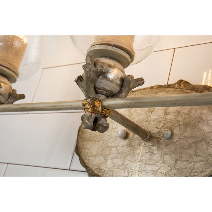 Lucas McKearn Trellis 3Lt Bath/Vanity, Putty Patina/Silver Orb