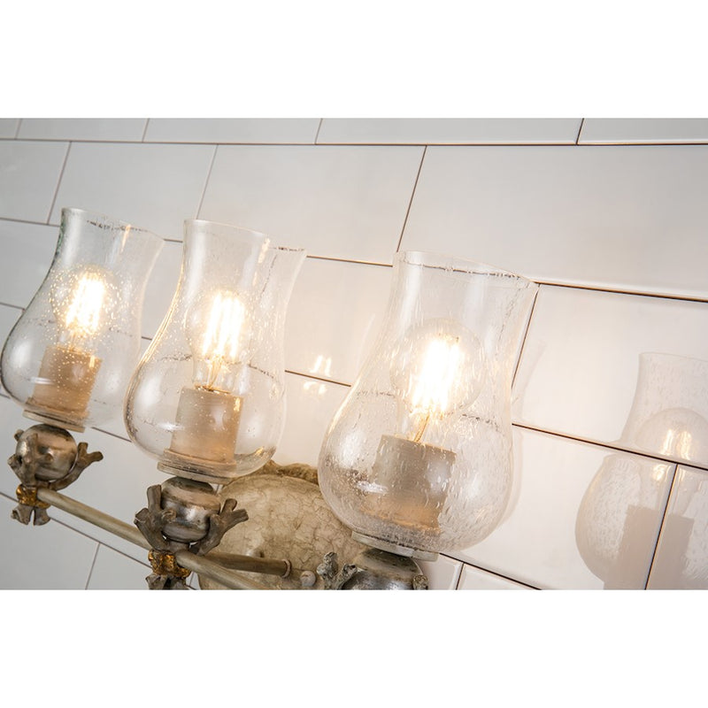 Lucas McKearn Trellis 3Lt Bath/Vanity, Putty Patina/Silver Orb