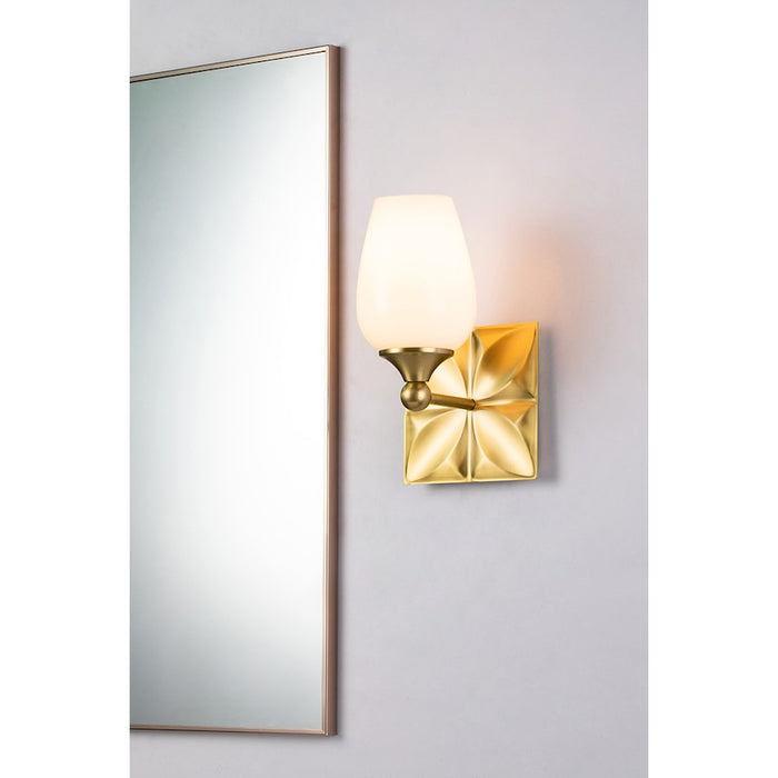 Lucas McKearn Epsilon 1 Light Wall Sconce, Aged Brass