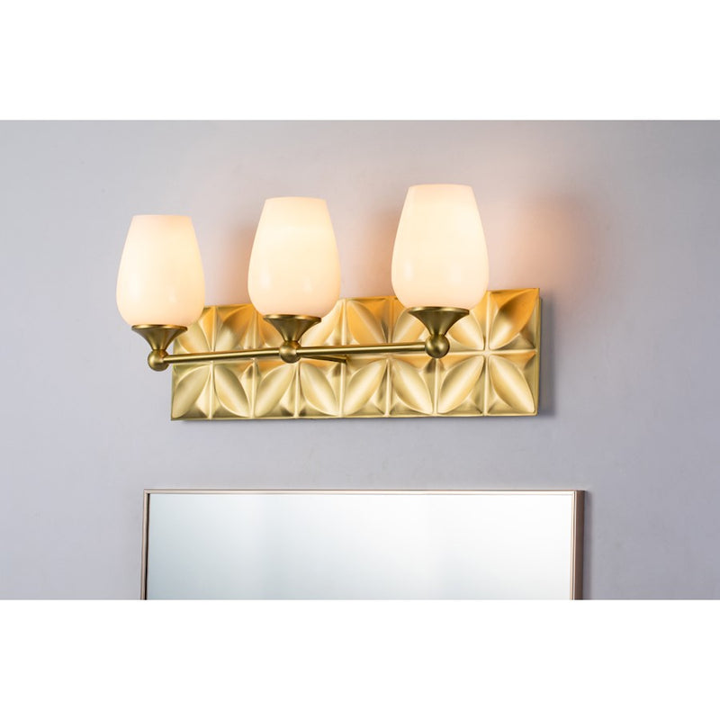 Lucas McKearn Epsilon 3 Light Bath/Vanity, Aged Brass