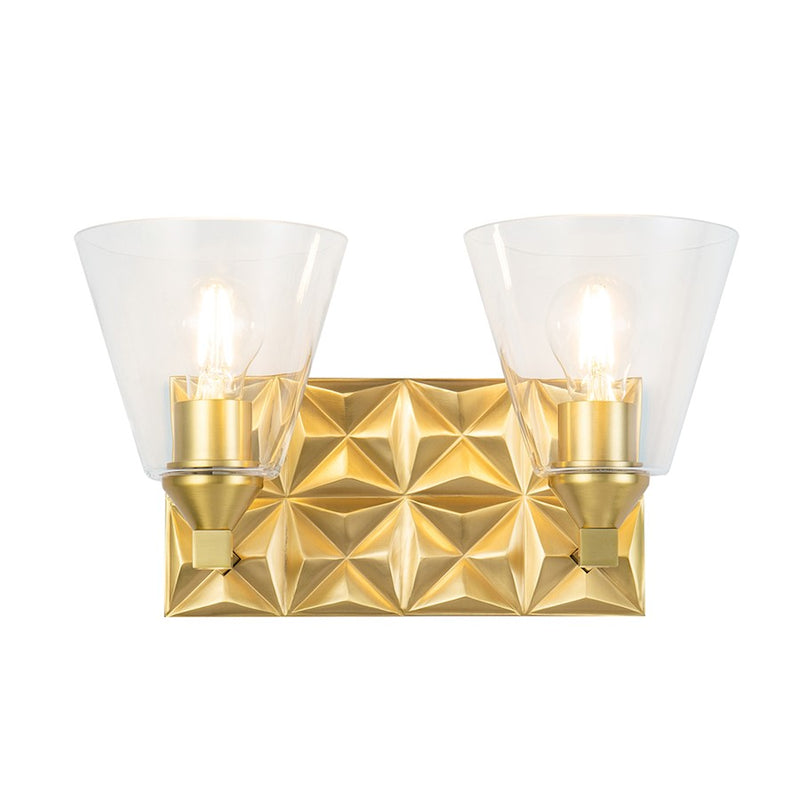 Lucas McKearn Alpha 2 Light Bath/Vanity, Aged Brass - BB1302AGB-2
