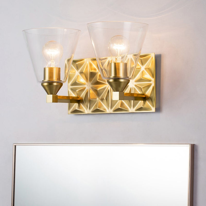 Lucas McKearn Alpha 2 Light Bath/Vanity, Aged Brass