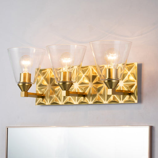 Lucas McKearn Alpha 3 Light Bath/Vanity, Aged Brass