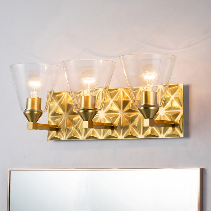 Lucas McKearn Alpha 3 Light Bath/Vanity, Aged Brass