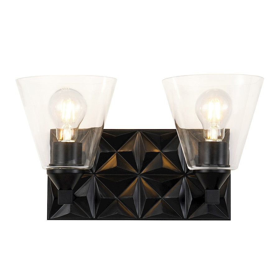 Lucas McKearn Alpha 2 Light Bath/Vanity, Matte Black - BB1302MB-2