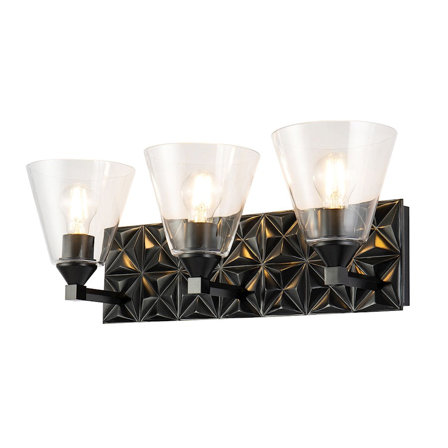 Lucas McKearn Alpha 3 Light Bath/Vanity, Matte Black - BB1302MB-3