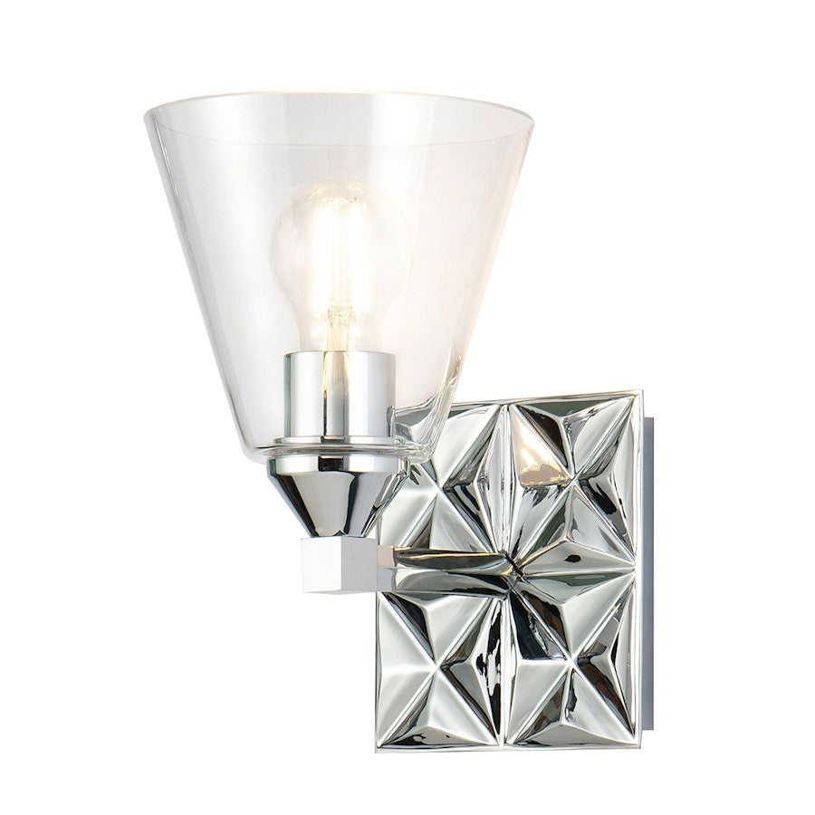Lucas McKearn Alpha 1 Light Wall Sconce, Polished Chrome - BB1302PC-1