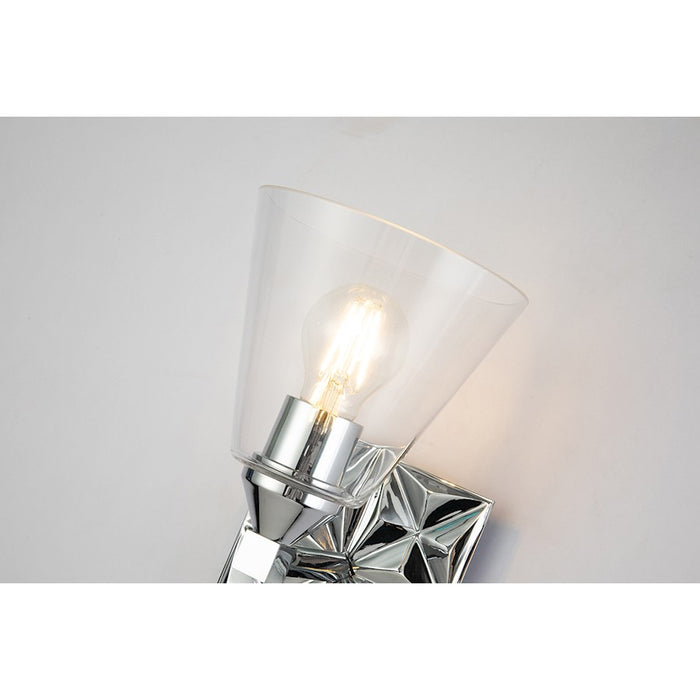 Lucas McKearn Alpha 1 Light Wall Sconce, Polished Chrome